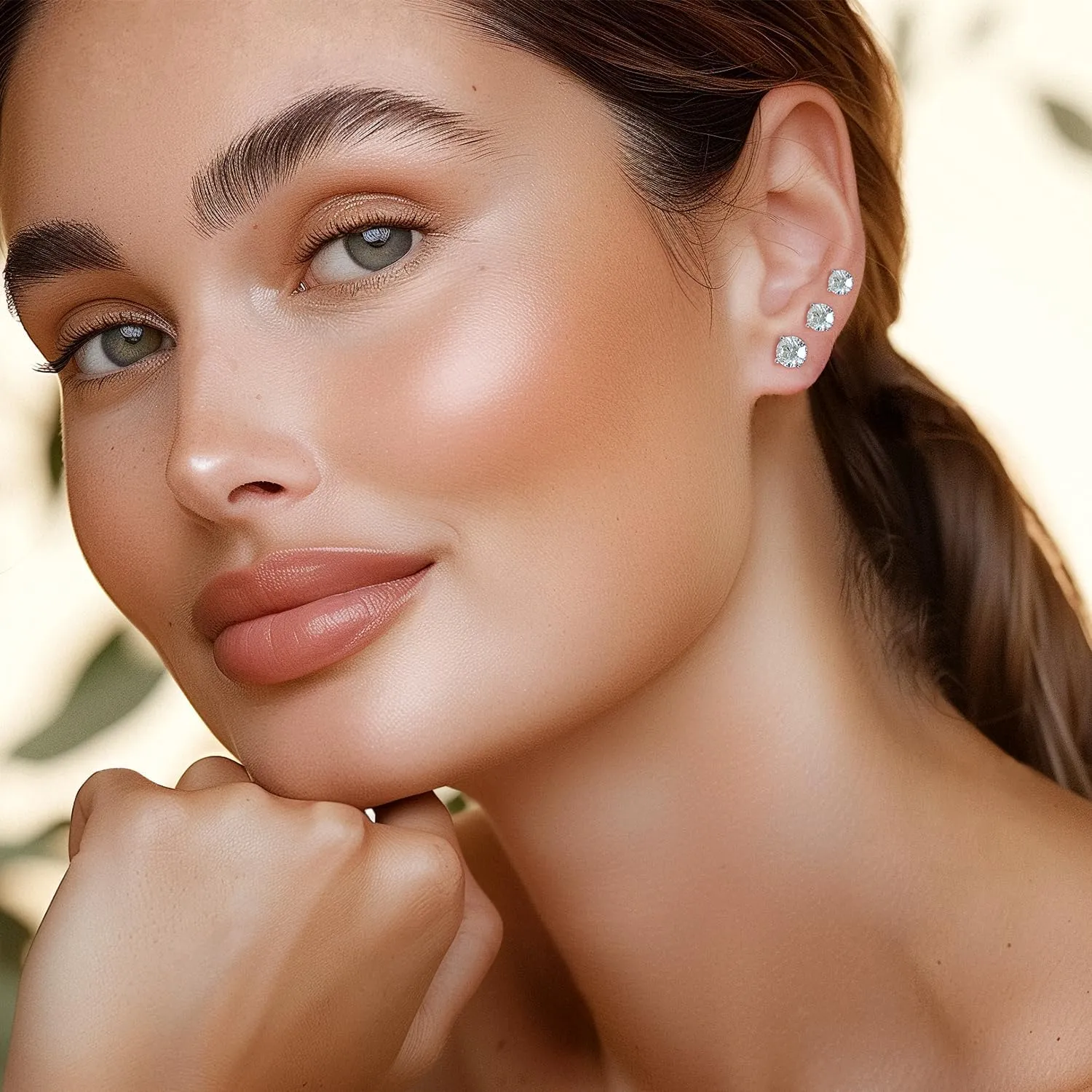 Agvana "Light Within" 0.2-4.0 Ct. Tw. Lab Grown Diamond 3-Prong Stud Earrings in 14K Real Gold (D-E Color, VS Clarity) Fine Jewelry for Women Anniversary Birthday Gifts for Her