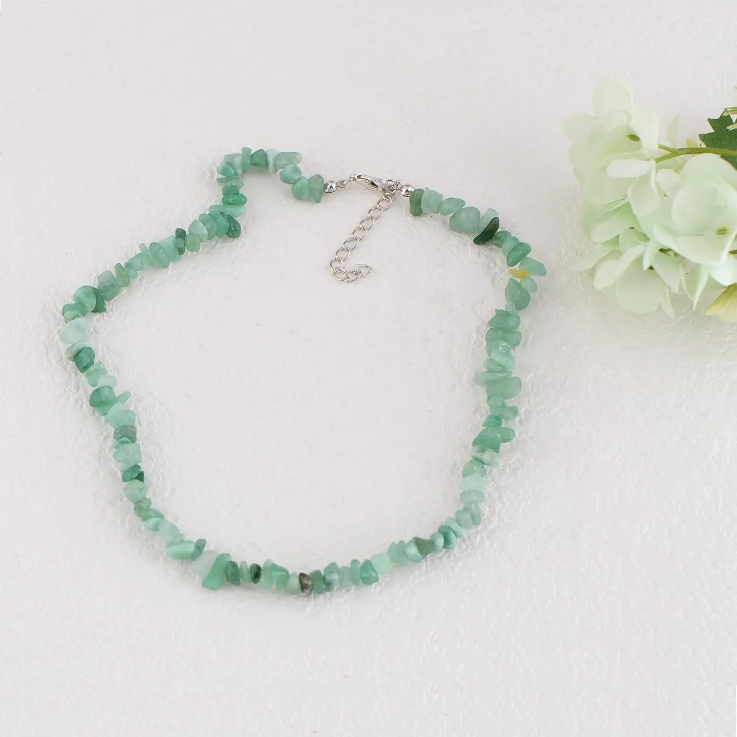 Alilang Natural Stone Irregular Gemstone Beaded Choker Necklace for Women Bohemian Crystal Jewelry