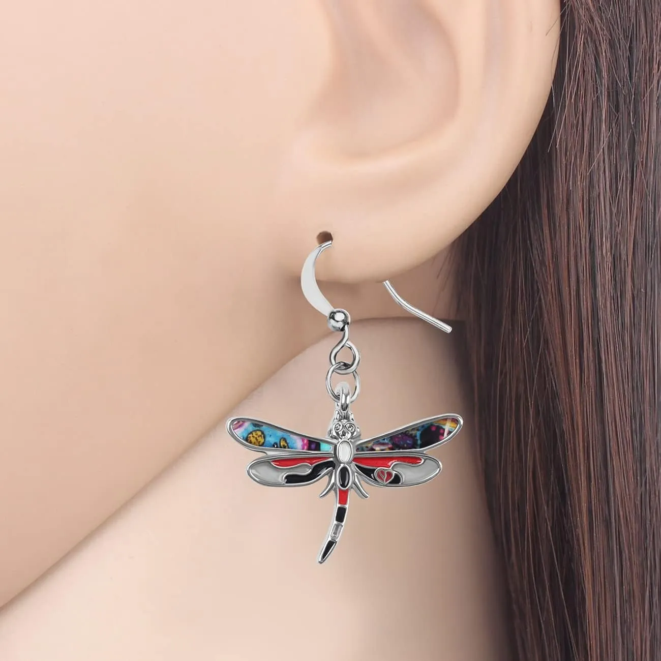 Alloy Cute Dragonfly Earrings Dangle Dragonfly Gifts for Women Fashion Summer Jewelry Enamel Charms
