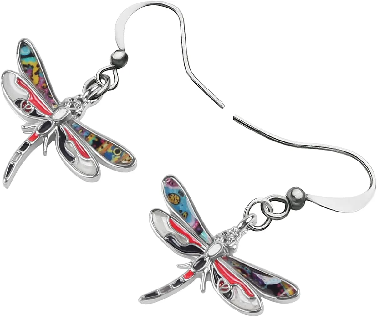 Alloy Cute Dragonfly Earrings Dangle Dragonfly Gifts for Women Fashion Summer Jewelry Enamel Charms