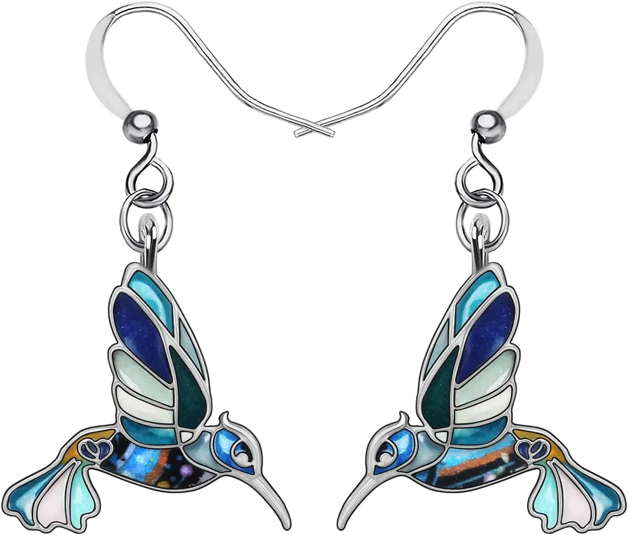 Alloy Cute Hummingbird Earrings Enamel Bird Charms Summer Jewelry for Women Fashion Hummingbird Gifts