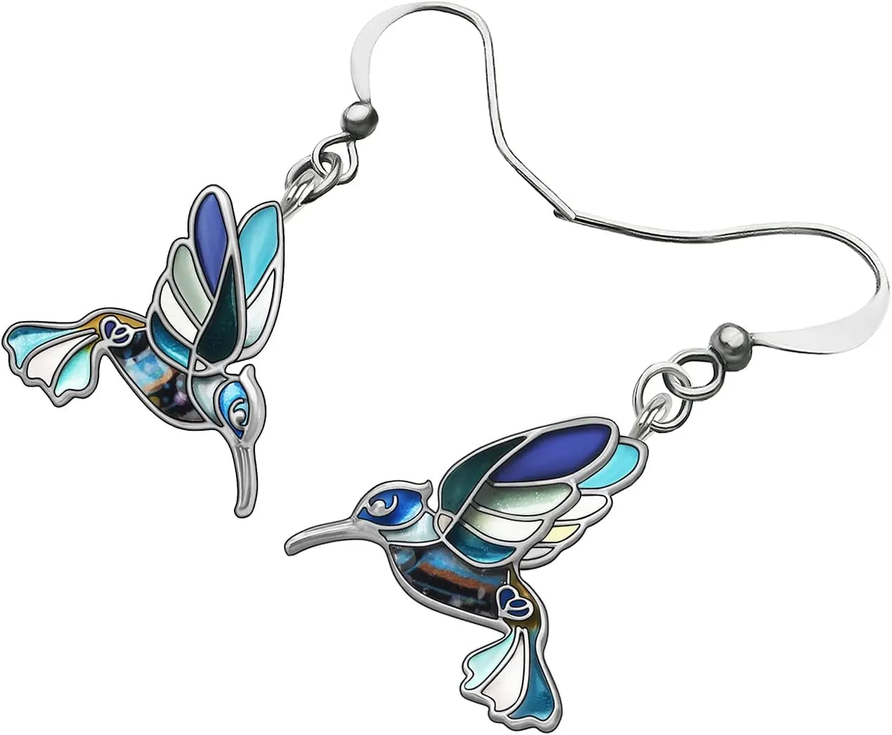 Alloy Cute Hummingbird Earrings Enamel Bird Charms Summer Jewelry for Women Fashion Hummingbird Gifts