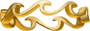 Aloha Jewelry Company Sterling Silver Hawaiian Inifinty Ocean Wave Stackable Ring Wedding Eternity Band (Yellow-Gold, 10)