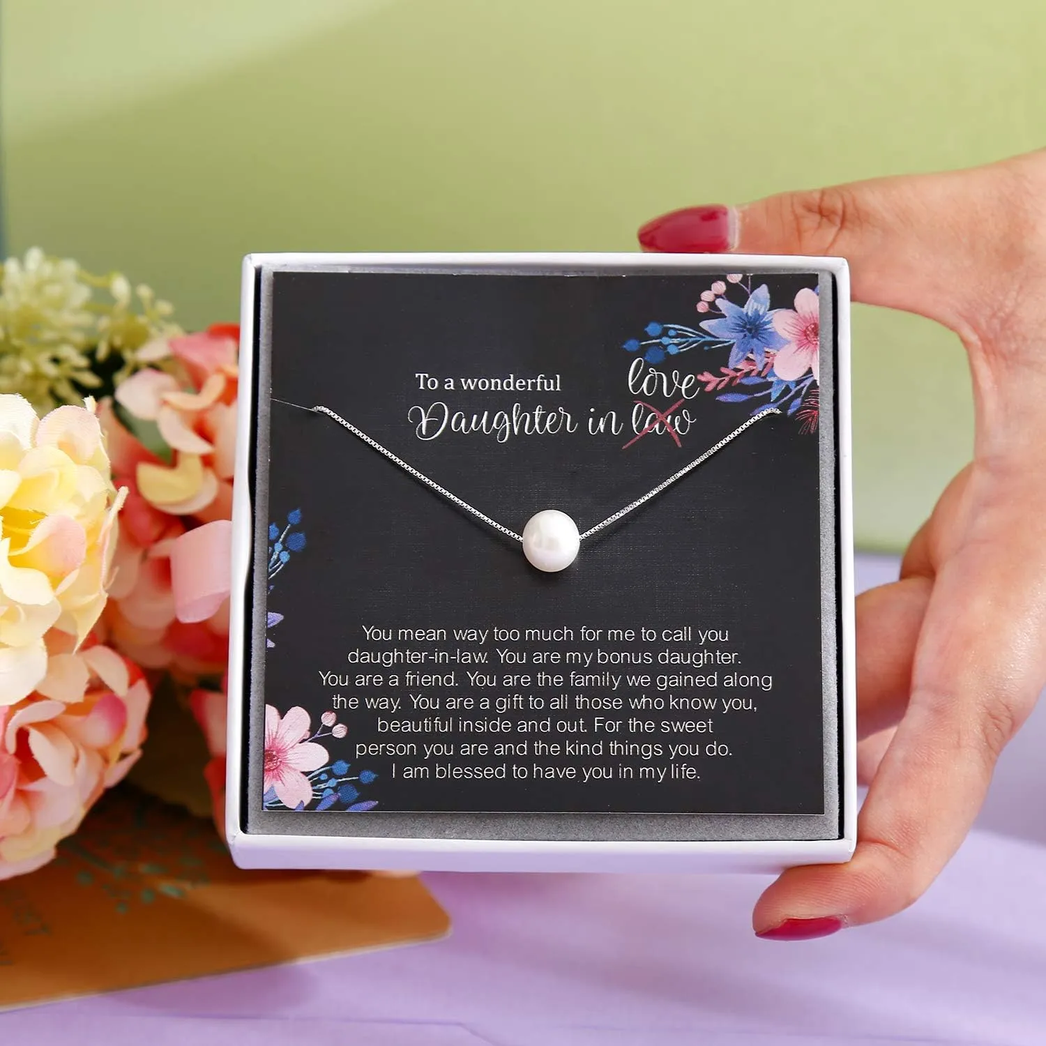 ALoveSoul Necklace for Women Girls - 925 Sterling Silver Single Pearl Necklace, Mother's Day Birthday Gift Ideas