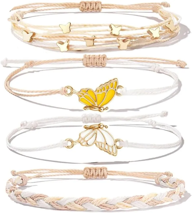 Aluinn Boho Butterfly stackable bracelets Gold Rope Bracelet Fashion Catenary Chain Bracelet Jewelry for Women