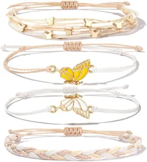 Aluinn Boho Butterfly stackable bracelets Gold Rope Bracelet Fashion Catenary Chain Bracelet Jewelry for Women