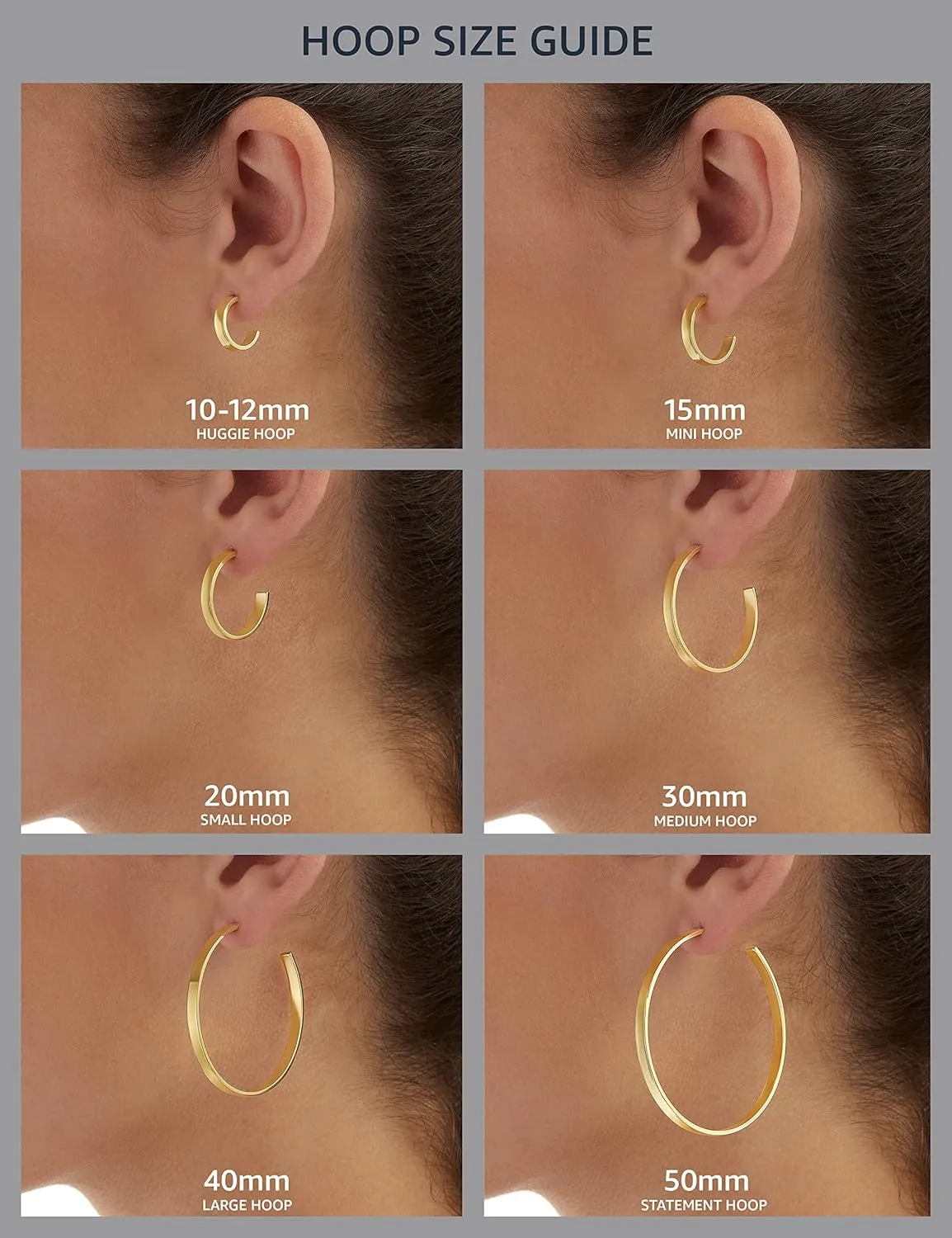 Amazon Essentials Sterling Silver or Gold plated Lightweight Paddle Back Hoop Earrings (previously Amazon Collection)