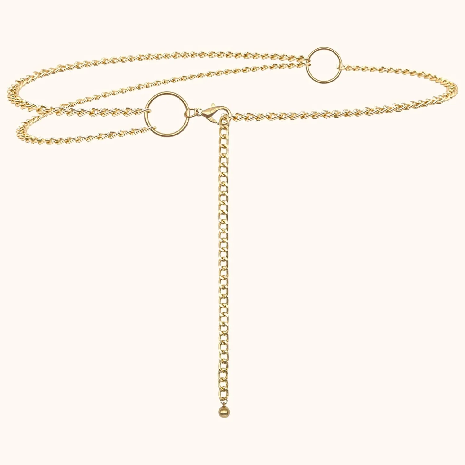 Ammiko Waist Chain Belt for Women Fashion Body Belly Link Belt Ring Metal Chain Belts for Jeans Dress Alloy Ladies
