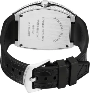 Analog Punk Chronograph Watch Casual Tonneau Skeleton Watches Unique Fashion Style Quartz Sports Wristwatch Luminous Design with Silicone Band