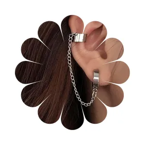 Andelaisi Boho Tassel Chain Cuff Earrings Silver Cartilage Earring Vintage Tassel Chain Drop Earrings Small Hoop Wrap Chain Earring Jewelry for Women
