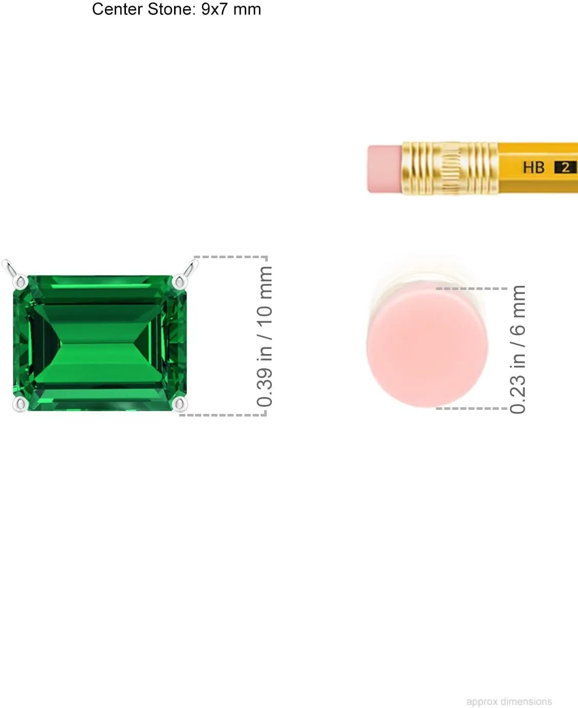 Angara East-West Emerald-Cut Lab Grown Emerald Solitaire Pendant in 14K Solid Gold/Platinum | May Birthstone, Birthday, Engagement, Anniversary, Wedding Jewelry Gift for Women