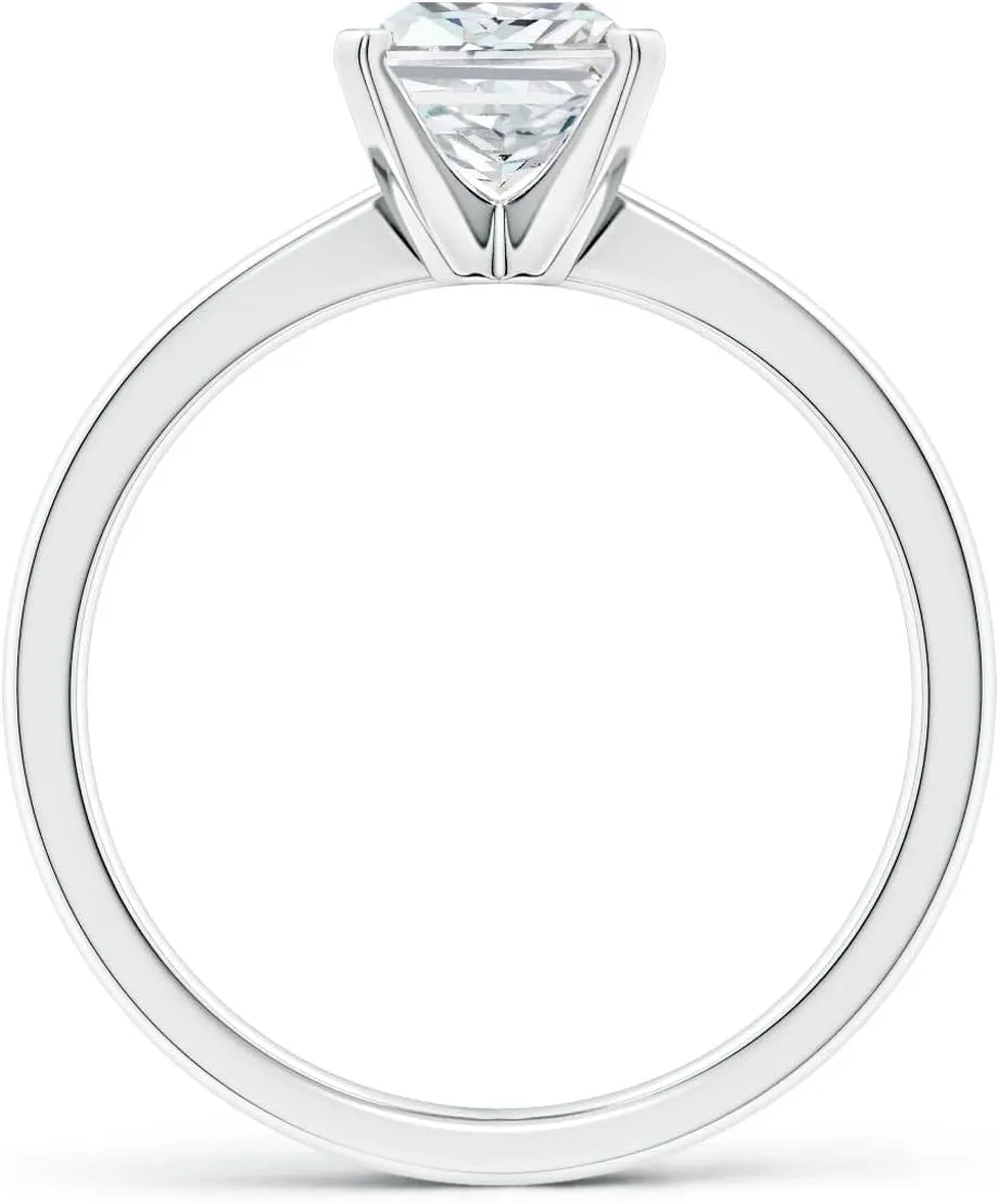 ANGARA IGI Certified 1-5 ct Lab Grown Radiant-Cut Diamond Reverse Tapered Shank Solitaire Engagement Ring in Silver / 14K Solid Gold/Platinum | April Birthstone, Birthday, Anniversary, Wedding Jewelry Gift for Women