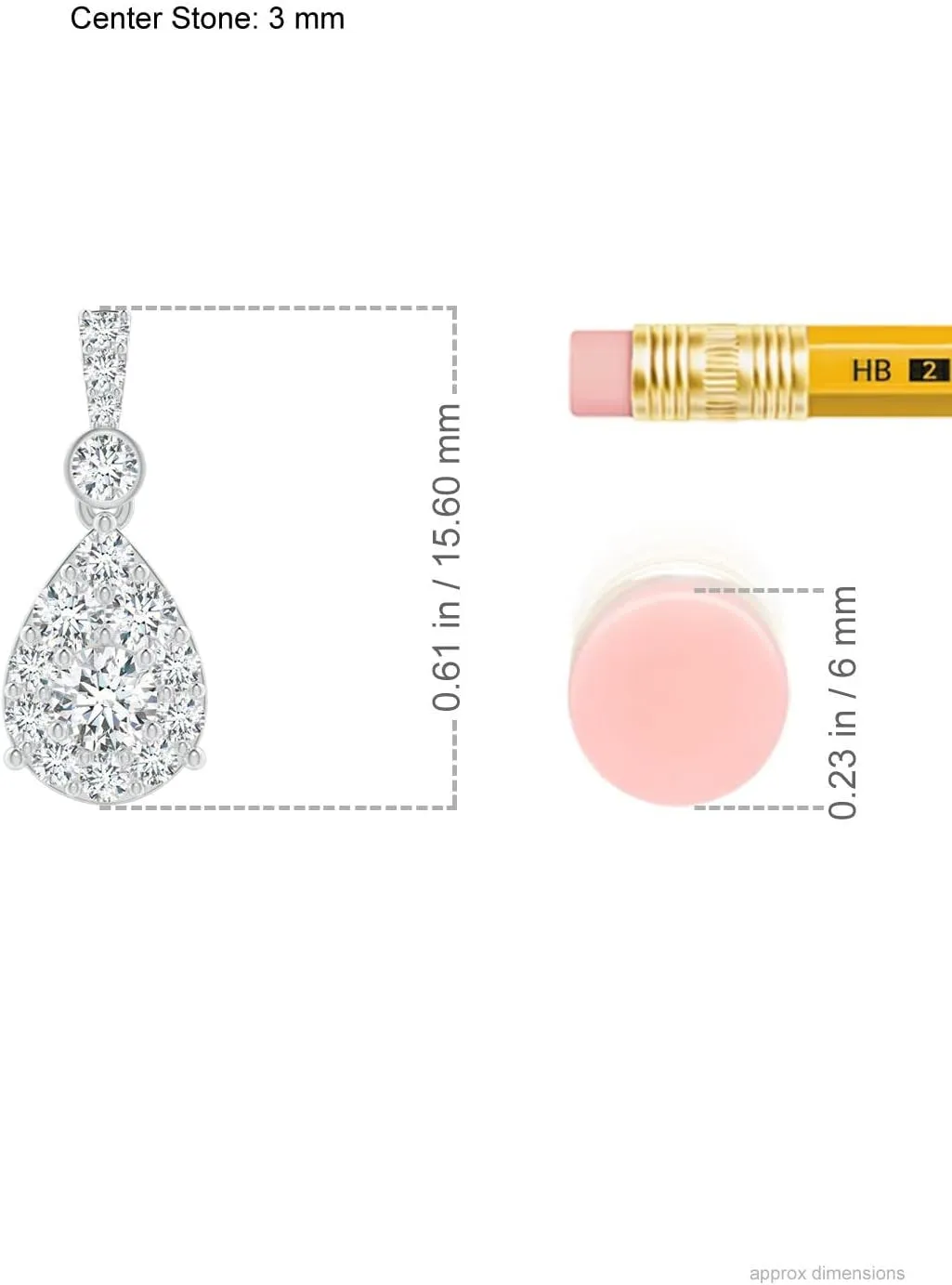 Angara Lab Grown Diamond Cluster Pear-Shaped Pendant in 14K Solid Gold/Platinum | April Birthstone, Birthday, Engagement, Anniversary, Wedding Jewelry Gift for Women