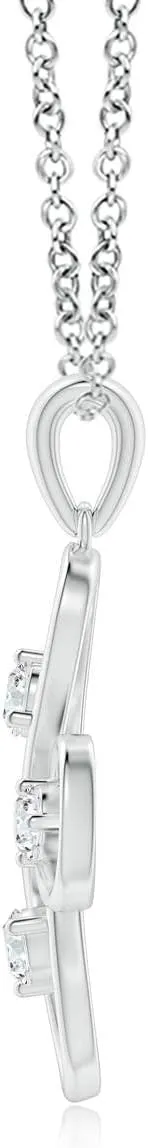 Angara Lab Grown Diamond Four-Petal Flower Infinity Pendant in 14K Solid Gold/Platinum | April Birthstone, Birthday, Engagement, Anniversary, Wedding Jewelry Gift for Women