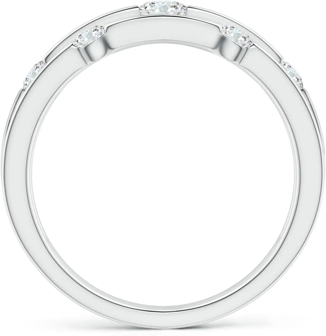Angara Lab Grown Triple Row Dotted Diamond Orbit Ring in Silver / 14K Solid Gold/Platinum | April Birthstone, Birthday, Engagement, Anniversary, Wedding Jewelry Gift for Women
