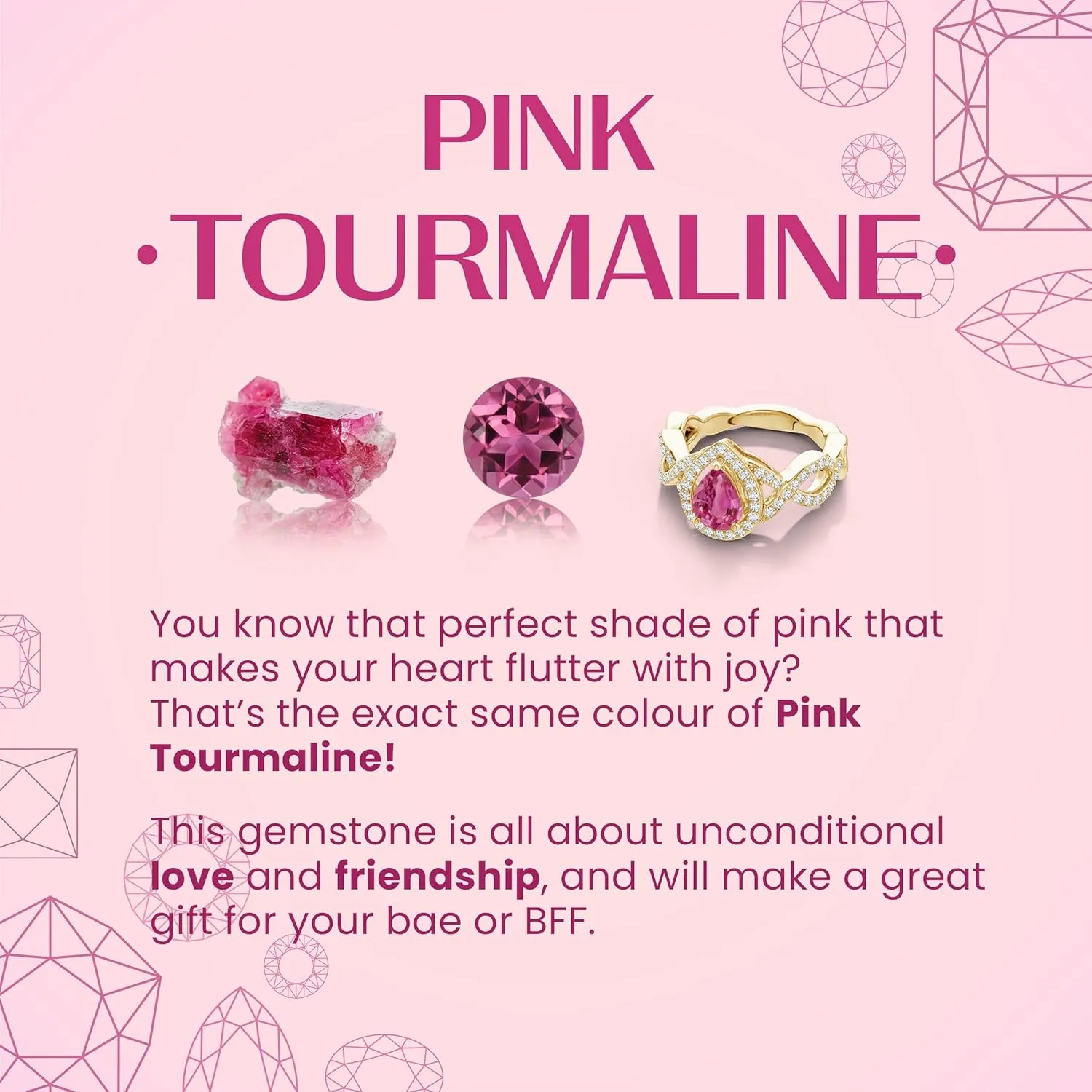 Angara Natural Classic Round Pink Tourmaline Solitaire Pendant in Silver / 14K Solid Gold/Platinum | Birthday, Engagement, Anniversary, Wedding Jewelry Gift for Women