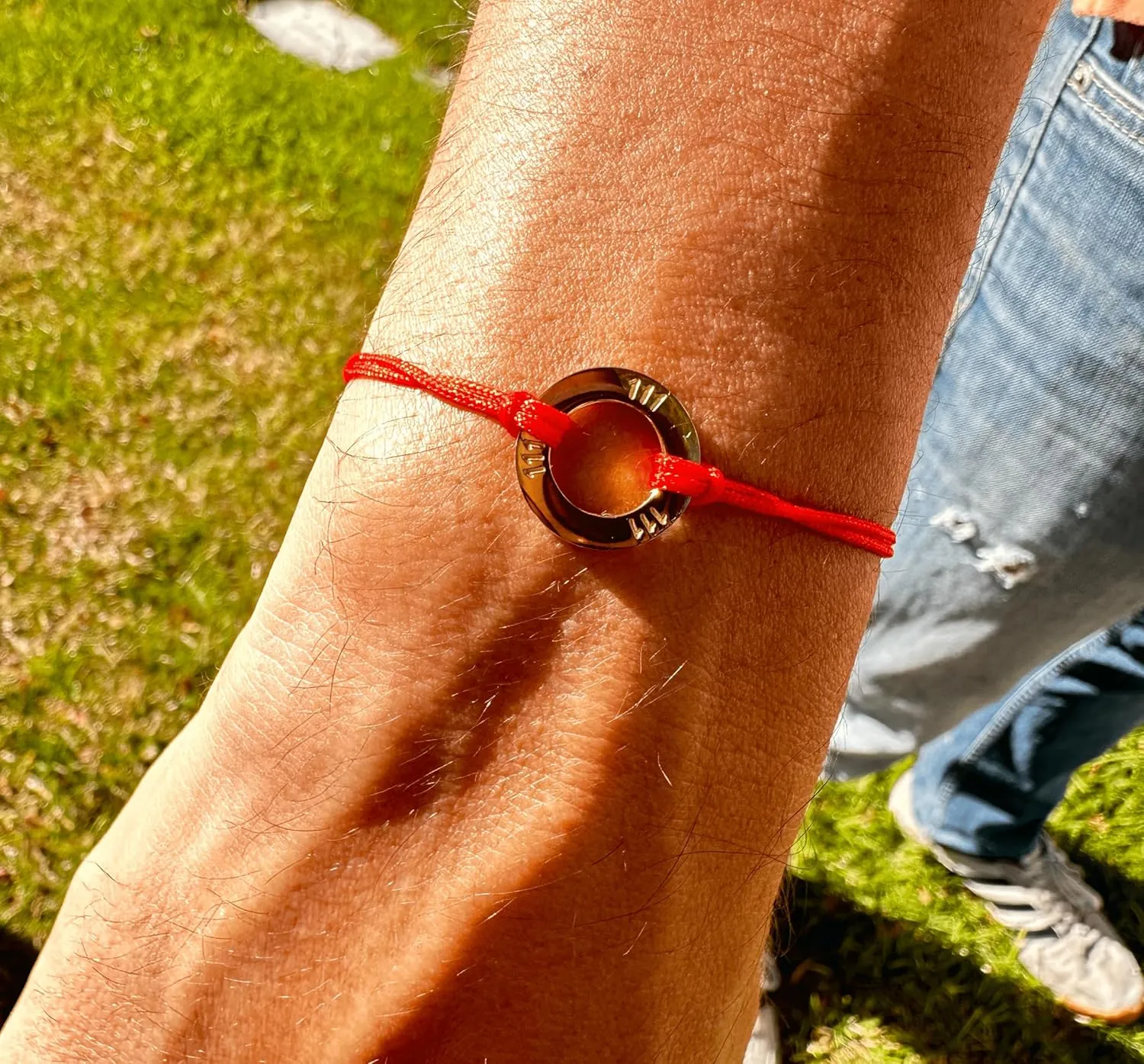 Angel Numbers Bracelet - Numerology Bracelet - Beautiful Symbol of Guidance, Inspiration, Manifestation and Law of Attraction. Red bracelet, Waterproof Gold Jewelry