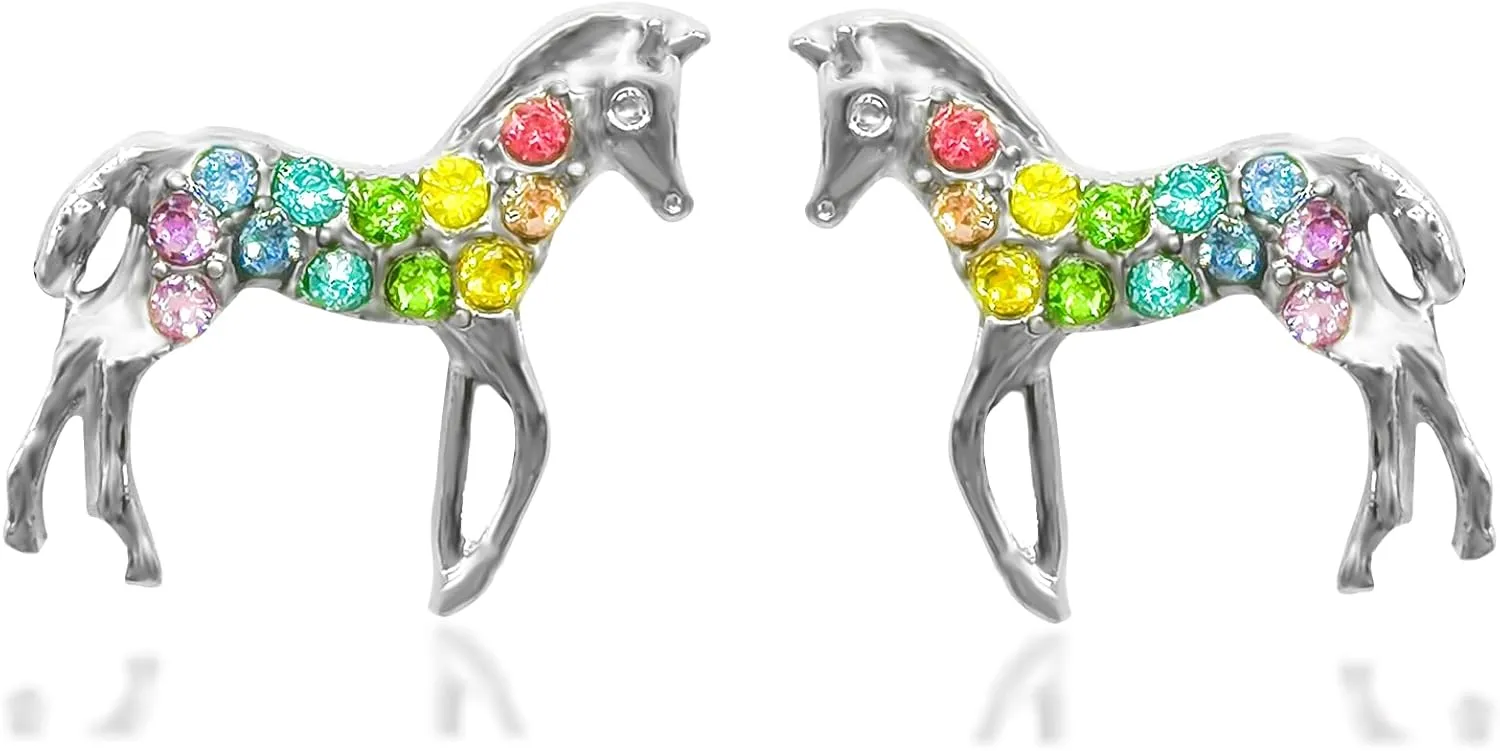 Animal Earrings for Women Dragon Horse Wolf Stud Earrings Sparkling Hypoallergenic Animal Earrings Gifts Jewelry for Women