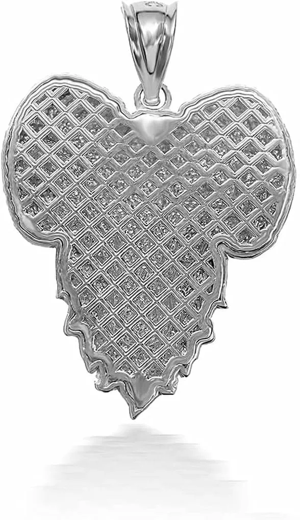 Animal Kingdom 925 Sterling Silver Aries Zodiac Sign Ram Head Pendant Necklace