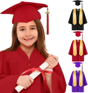 appy raduates Party Kindergarten Preschool Graduation Gown Cap Set with 2025 Tassel Stole Rings for Toddler Kids