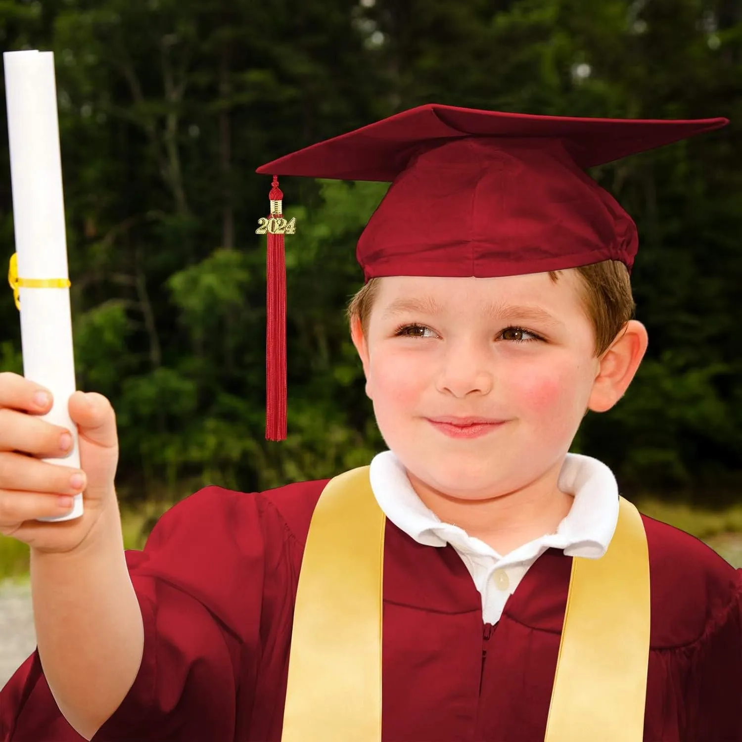 appy raduates Party Kindergarten Preschool Graduation Gown Cap Set with 2025 Tassel Stole Rings for Toddler Kids