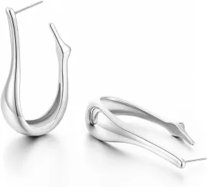Apsvo Gold/Silver Hoop Earrings for Women, 14k Gold Plated Thick Hoop Earrings Trendy Jewelry Gifts