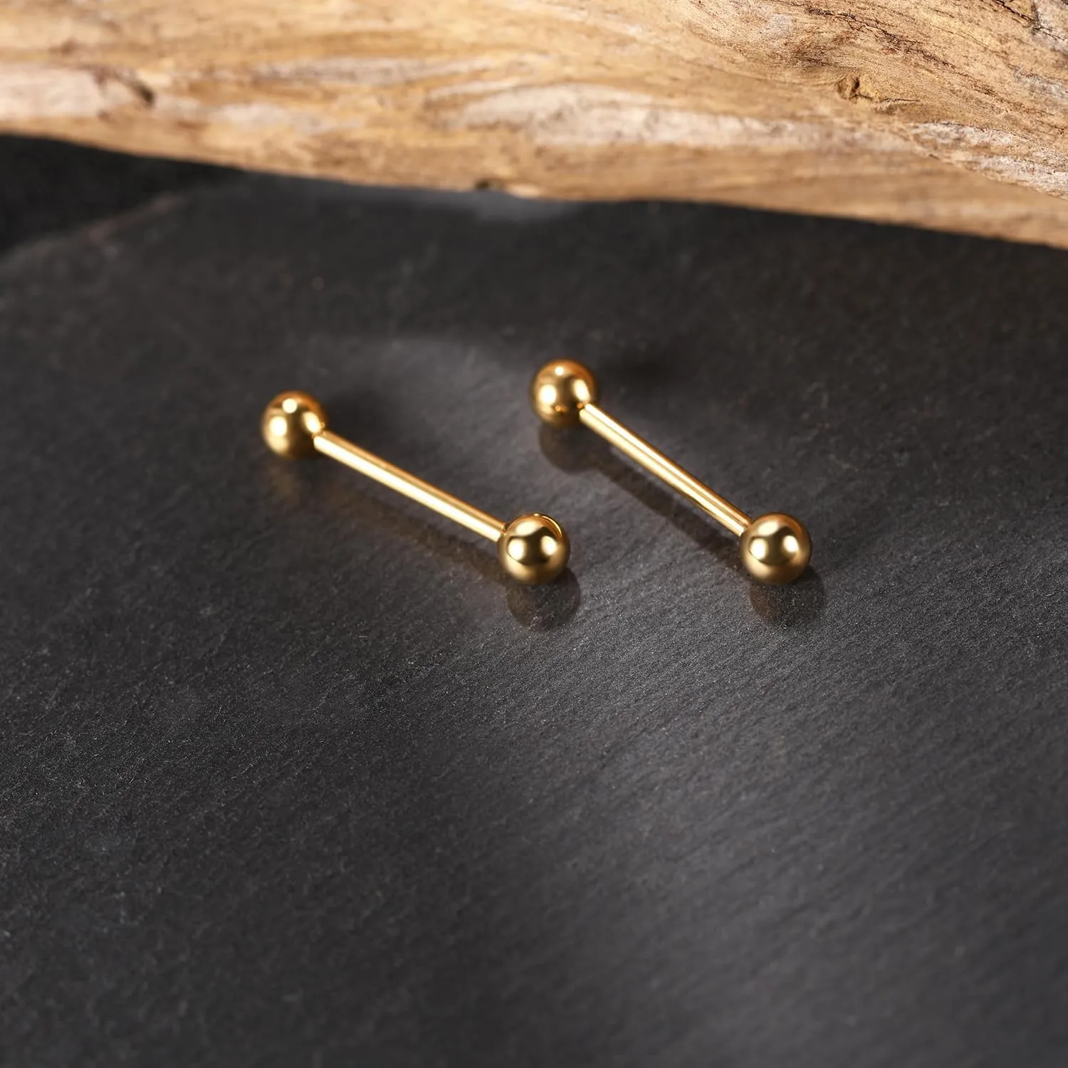 AROWRO G23 Titanium Nipple Rings Nipple Piercing Nipple Bar Tongue Piercing Jewelry 14G Internally Threaded Straight Barbells Bridge Piercing Jewelry 12mm-20mm