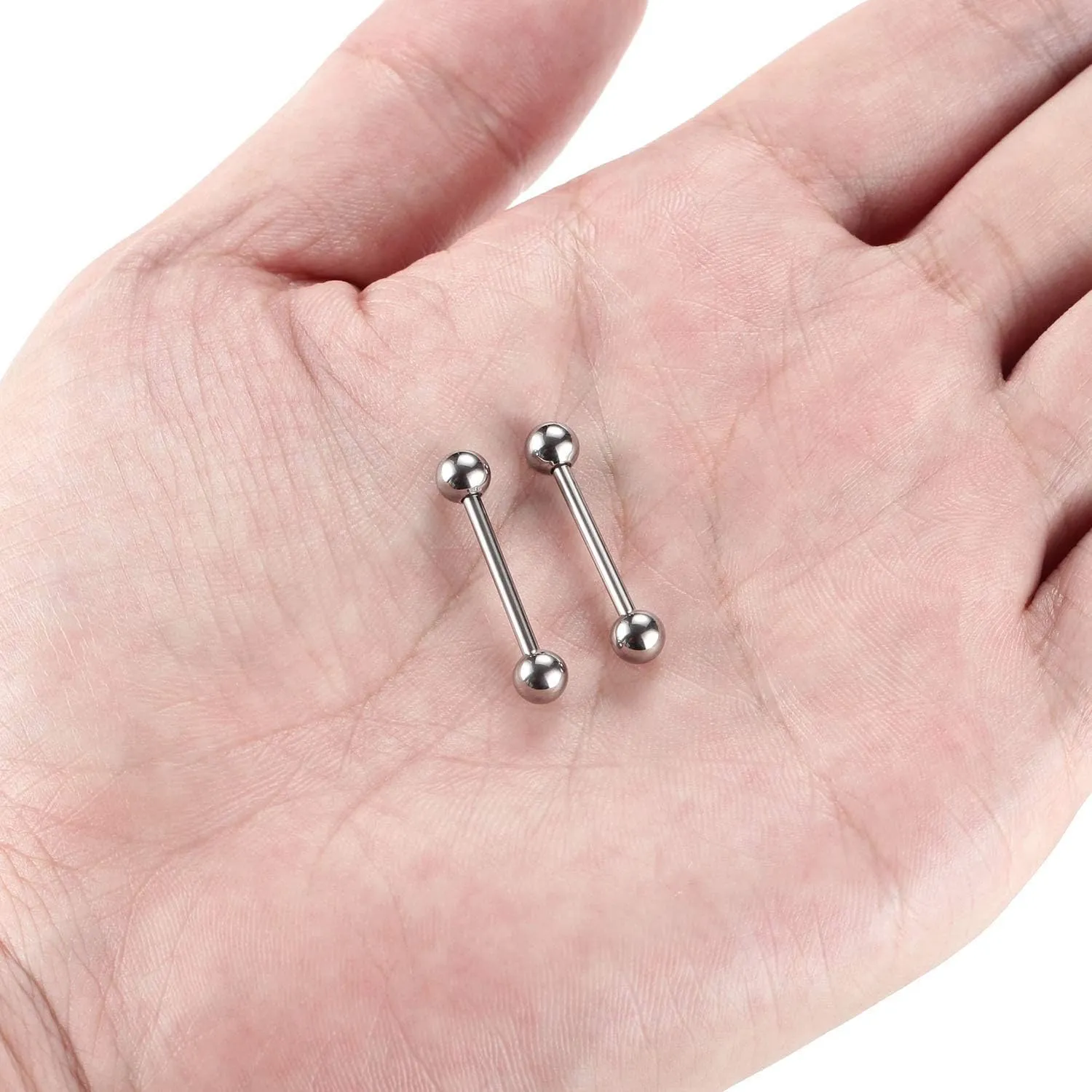 AROWRO G23 Titanium Nipple Rings Nipple Piercing Nipple Bar Tongue Piercing Jewelry 14G Internally Threaded Straight Barbells Bridge Piercing Jewelry 12mm-20mm