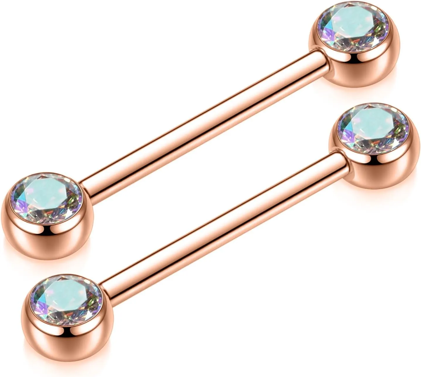 AROWRO Nipple Rings Nipple Piercing Tongue Rings Nipple Bar G23 Titanium 14G Internally Threaded Straight Barbells Bridge Piercing Jewelry Tongue Piercing Jewelry 12mm-20mm