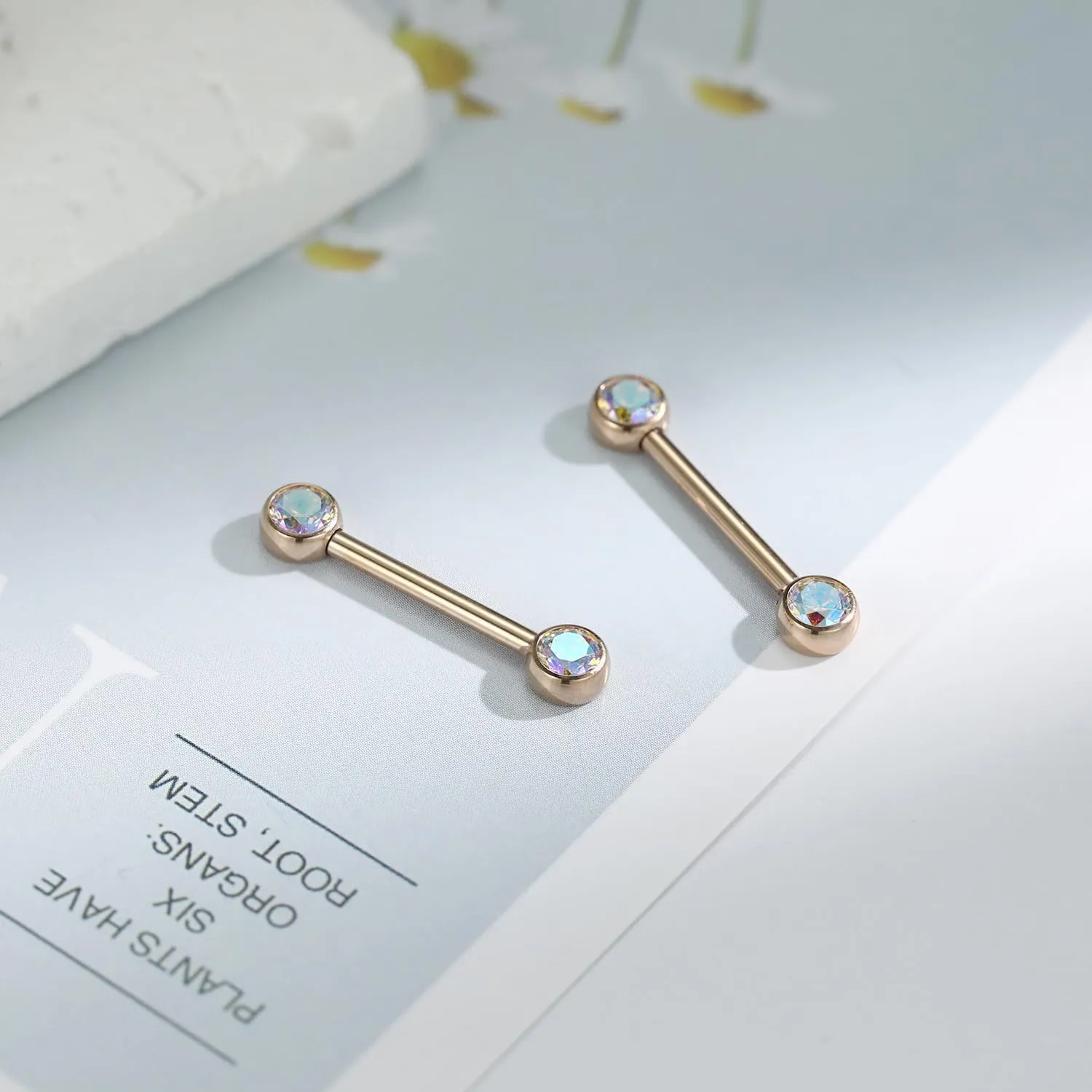 AROWRO Nipple Rings Nipple Piercing Tongue Rings Nipple Bar G23 Titanium 14G Internally Threaded Straight Barbells Bridge Piercing Jewelry Tongue Piercing Jewelry 12mm-20mm