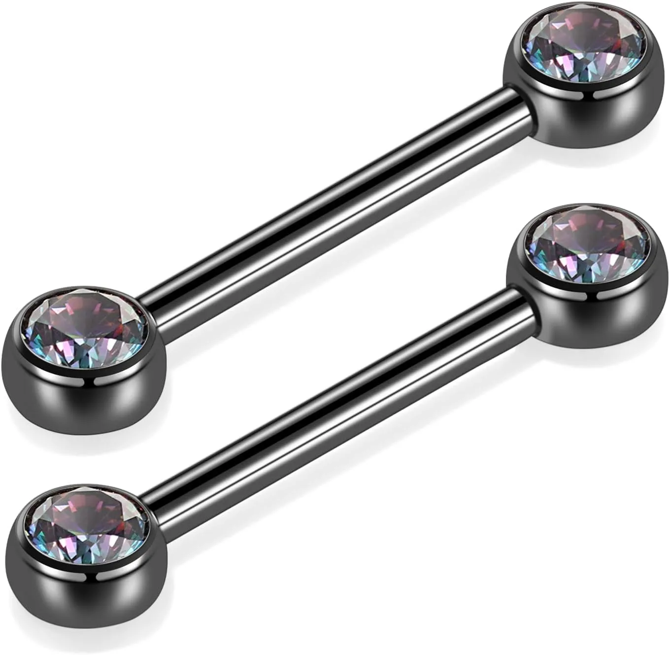 AROWRO Nipple Rings Nipple Piercing Tongue Rings Nipple Bar G23 Titanium 14G Internally Threaded Straight Barbells Bridge Piercing Jewelry Tongue Piercing Jewelry 12mm-20mm
