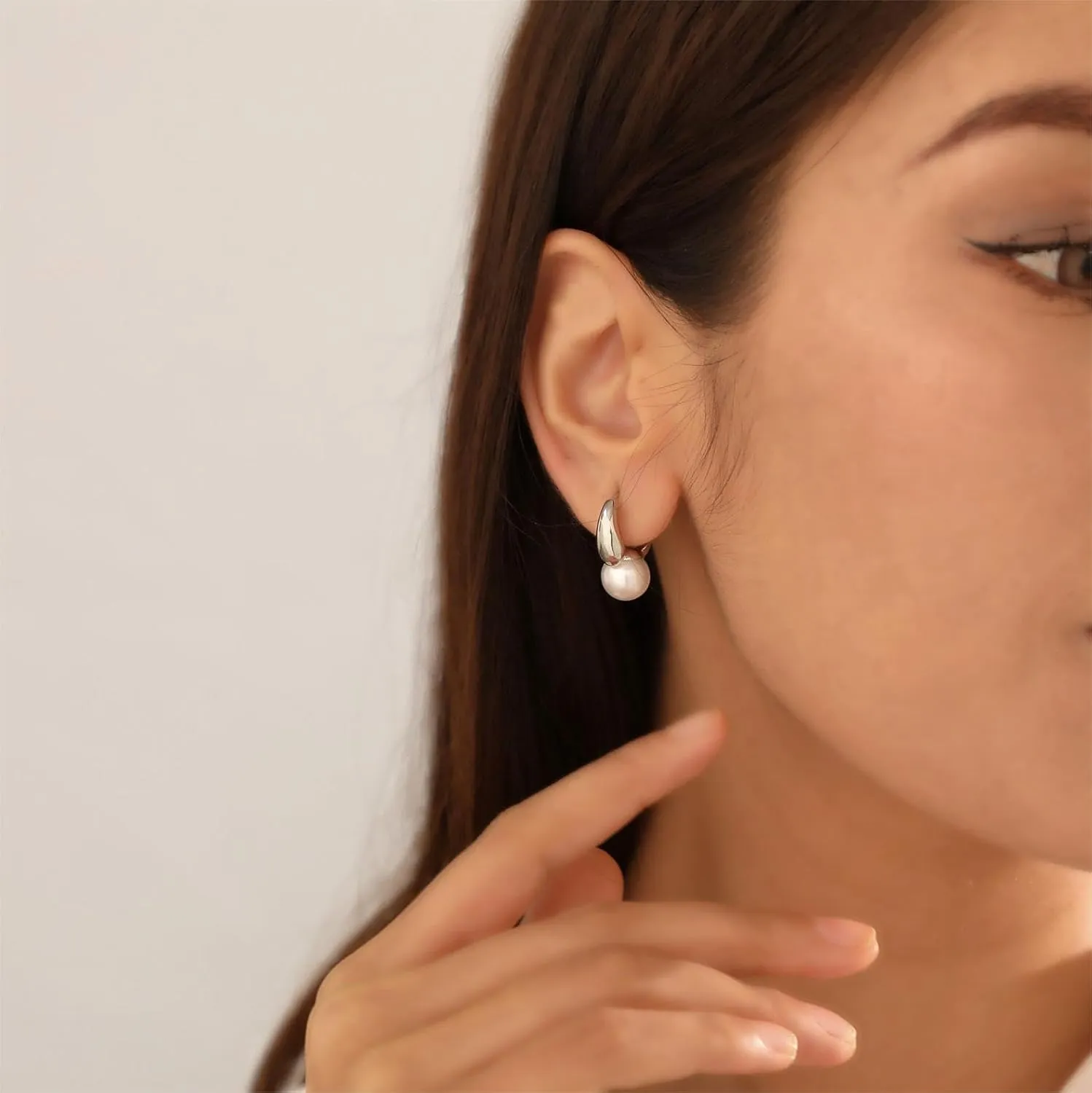 ASCOMY Pearl Earrings for Women 14K Gold/Silver Plated Elegant Dangle Stud Pearl Earrings Handpicked Pearls Dainty Pearl Jewelry Gifts for Women