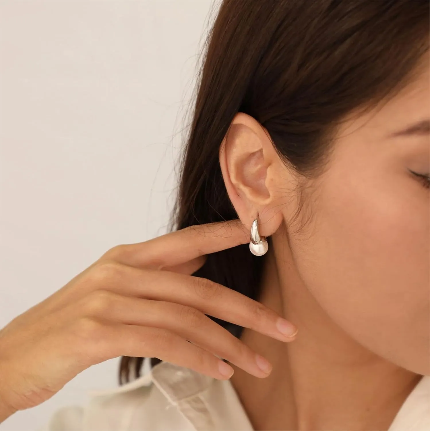 ASCOMY Pearl Earrings for Women 14K Gold/Silver Plated Elegant Dangle Stud Pearl Earrings Handpicked Pearls Dainty Pearl Jewelry Gifts for Women