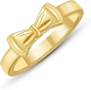 Ascona Bow Ring, Gold/Silver Bow Rings Ribbon Jewelry for Women