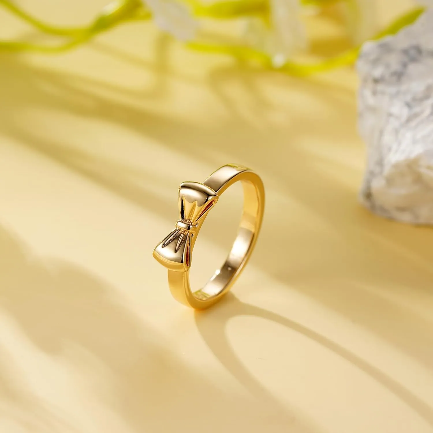 Ascona Bow Ring, Gold/Silver Bow Rings Ribbon Jewelry for Women