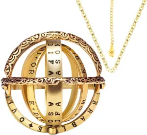 Astronomical Sphere Ring Folding Ball for Men Women Gold Vintage Unique Gothic Ring That Unfolds Into an Astronomical Sphere Necklace Pendant Jewelry