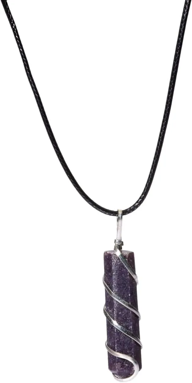 AYANA Lepidolite Crystal Necklace - Handmade Necklaces, Ethically Sourced Crystals and Healing Stones - September Birthstone, Genuine Healing Crystals - Crystal Necklaces for Women Trendy