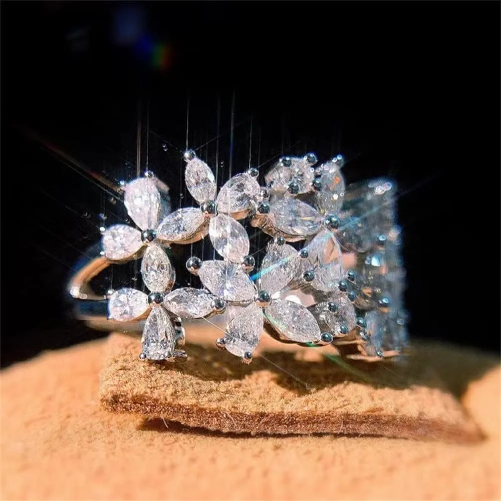 AZQ 925 Sterling Silver 18K Gold Plated Shiny Full Diamond Marquise-Shape Cubic Zirconia Promise Ring Eternity Wedding Band Ring for Women Z.2 (US Code 8)