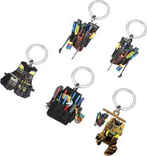 Bags Keychain 5pcs Creative Acrylic Keychain Unique Electrician Tool Keyring Tool Bag Hanging Pendant Decoration for Women Men Charm, Size: APProx.7cm, As Shown in the Figure