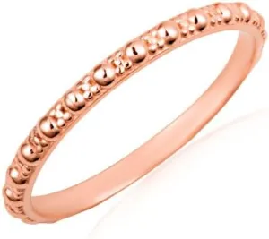 Beaded Bubble Eternity Band Fine Ring Real Solid 10K Gold