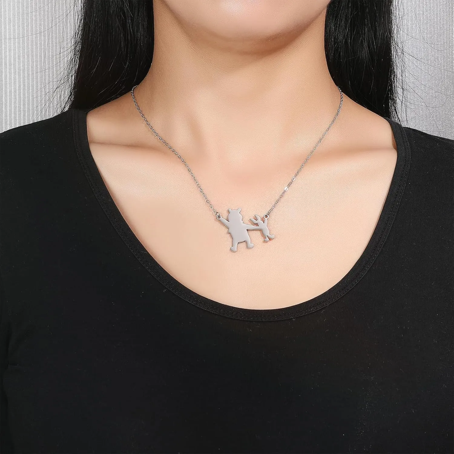 Bear Necklace Stainless Steel Bear Pendant