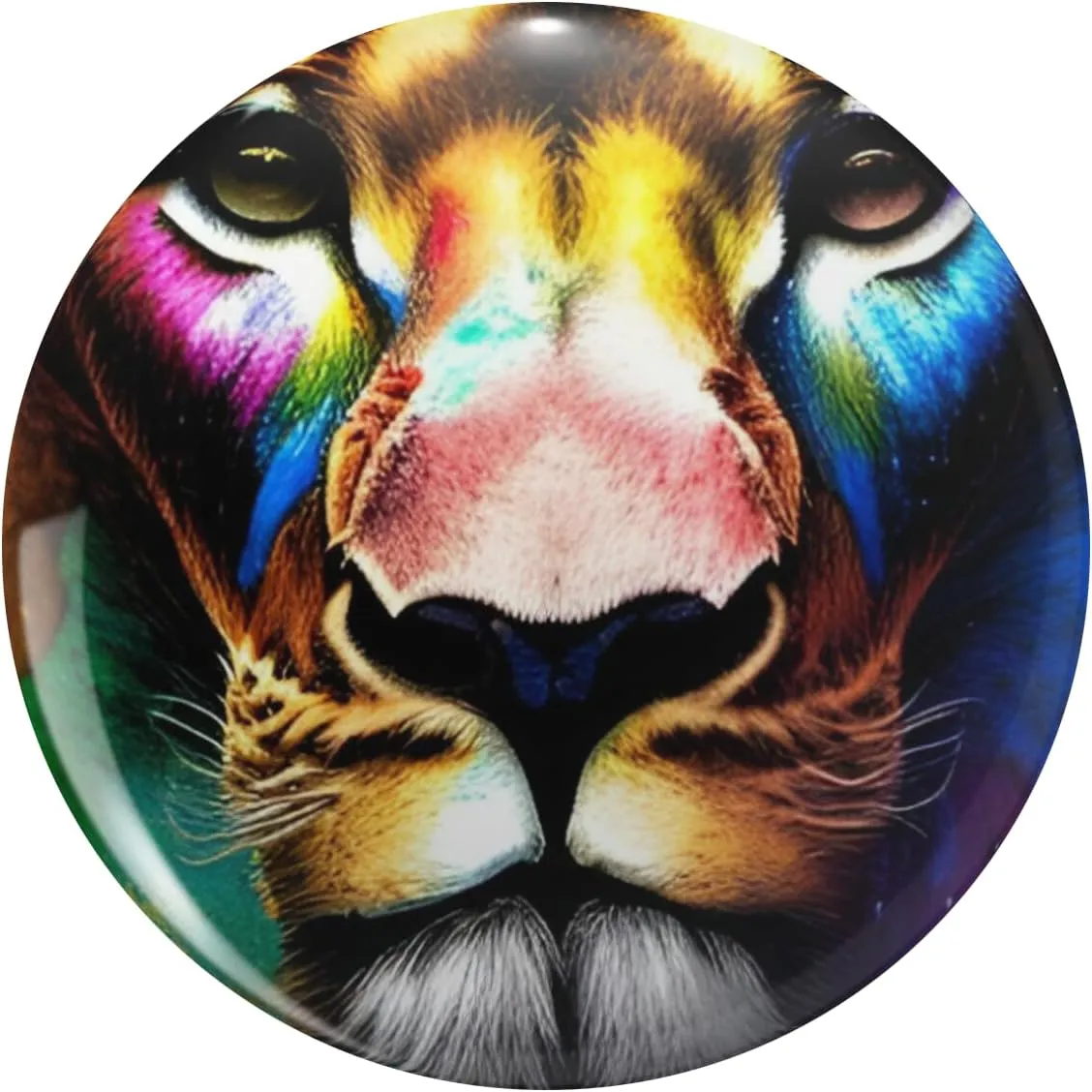 Beautiful African Lion Multicolor Faceshot Print Lapel Pin Cute Brooch Pins Badges