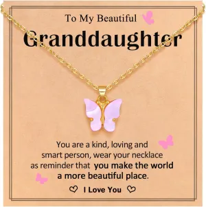 Beautiful Butterfly Necklace Gifts for Granddaughter