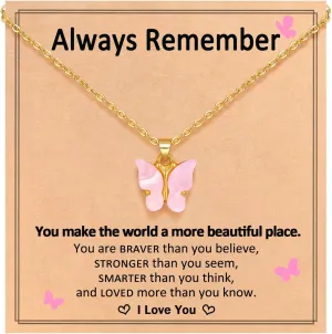 Beautiful Butterfly Necklace, Jewelry for Teen Valentines Christmas Birthday Gifts
