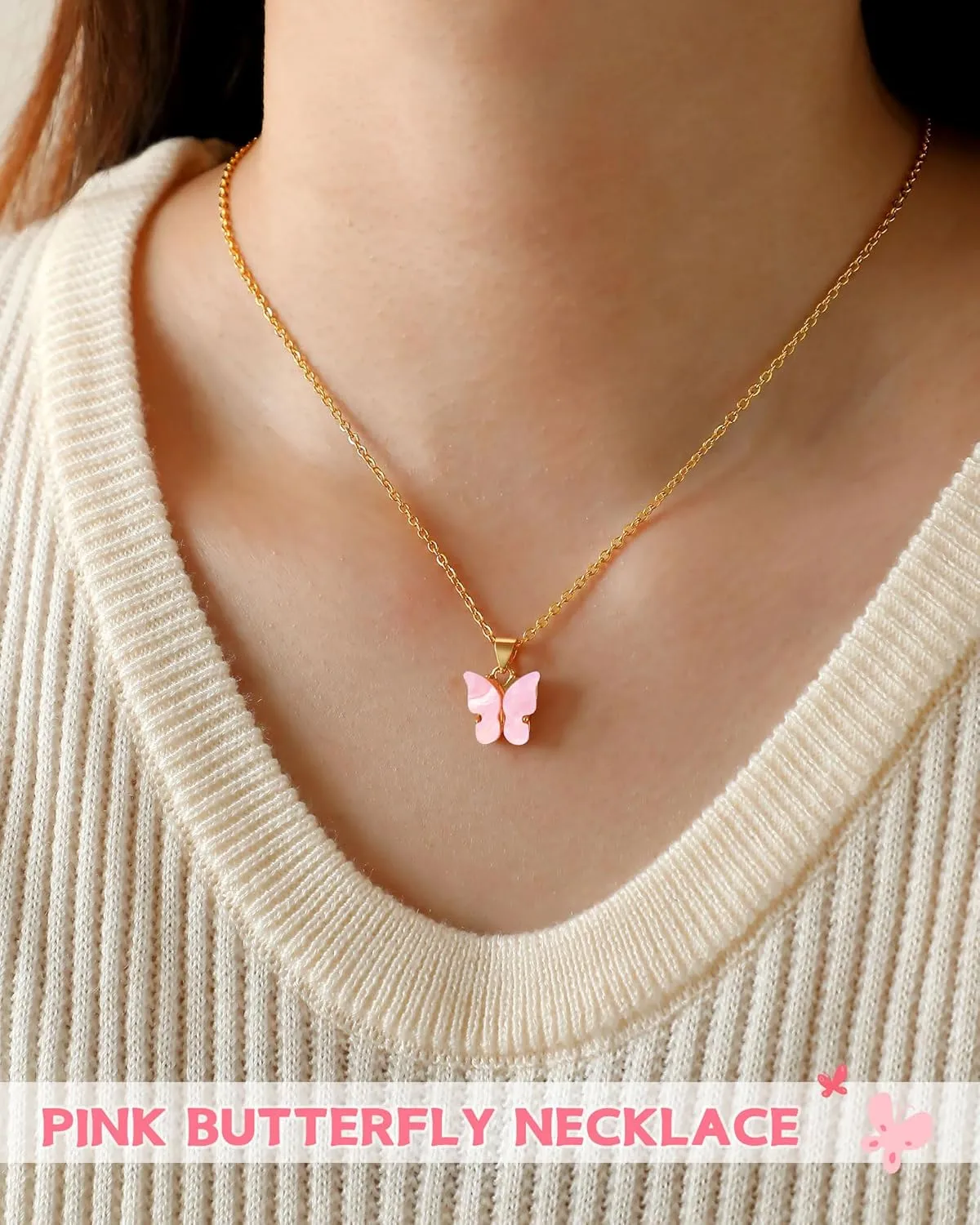 Beautiful Butterfly Necklace, Jewelry for Teen Valentines Christmas Birthday Gifts