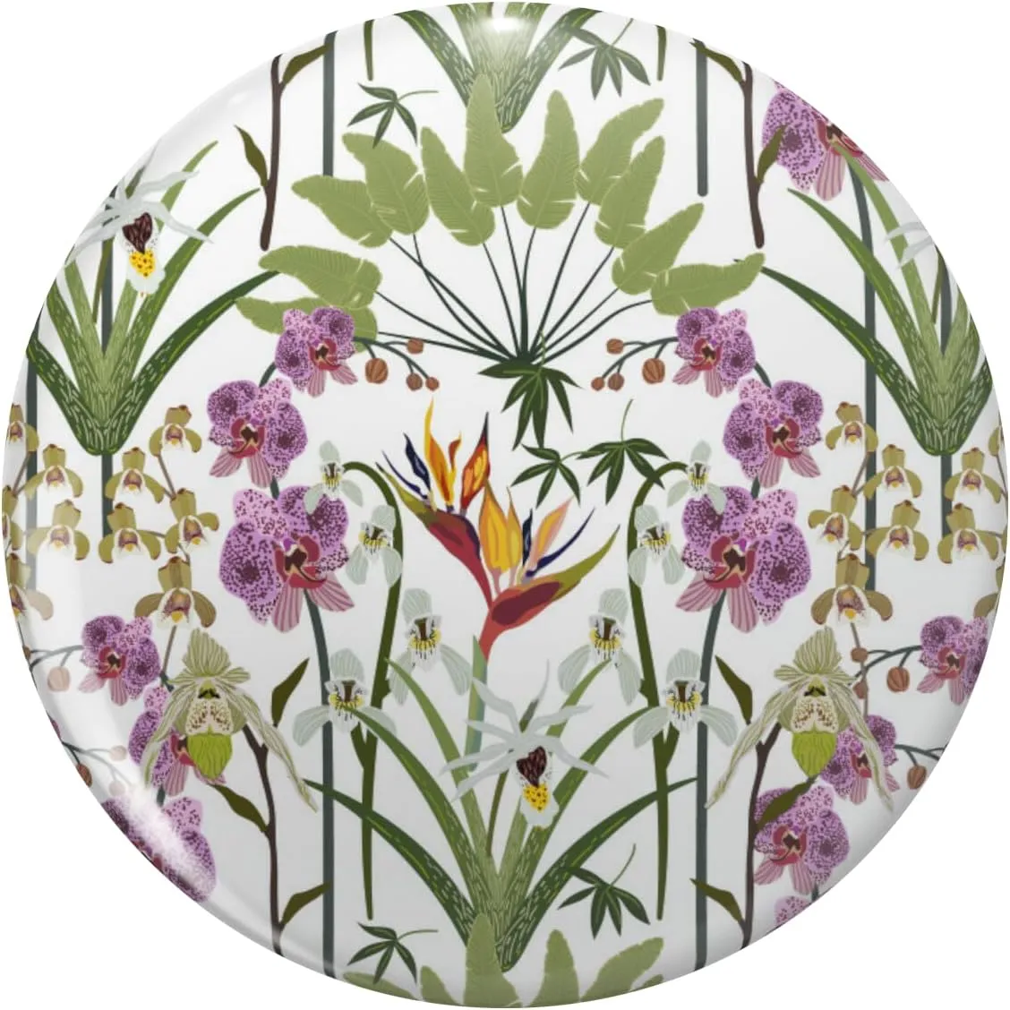 Beautiful Jungle Orchids Pattern Purple Yellow Green Lapel Pin Cute Brooch Pins Badges