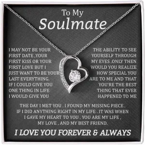 Beautiful Soulmate Necklace To My Girlfriend Wife Necklace My Future Wife Gift Soulmate Jewelry Forever Love Necklace, Love Knot and alluring Necklace