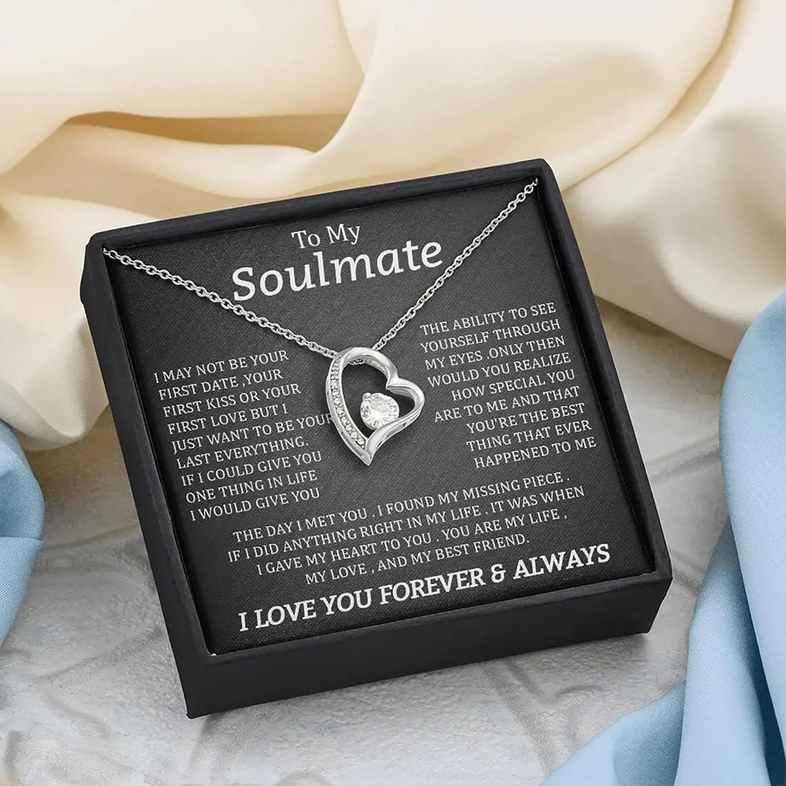Beautiful Soulmate Necklace To My Girlfriend Wife Necklace My Future Wife Gift Soulmate Jewelry Forever Love Necklace, Love Knot and alluring Necklace