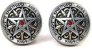 Beautiful Steampunk Pentagram Cufflinks Occult Jewelry Art Nouveau Beautiful Gifts