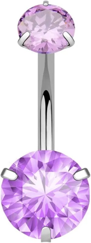 Belly Button Ring, Belly Button Rings Dangling Stainless Steel Navel Rings Belly Button Nails 2 Zirconia